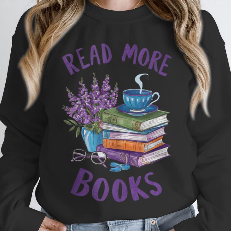 Read More Books Floral Book Reader Art Reading Lover Quote Unisex Sweatshirt