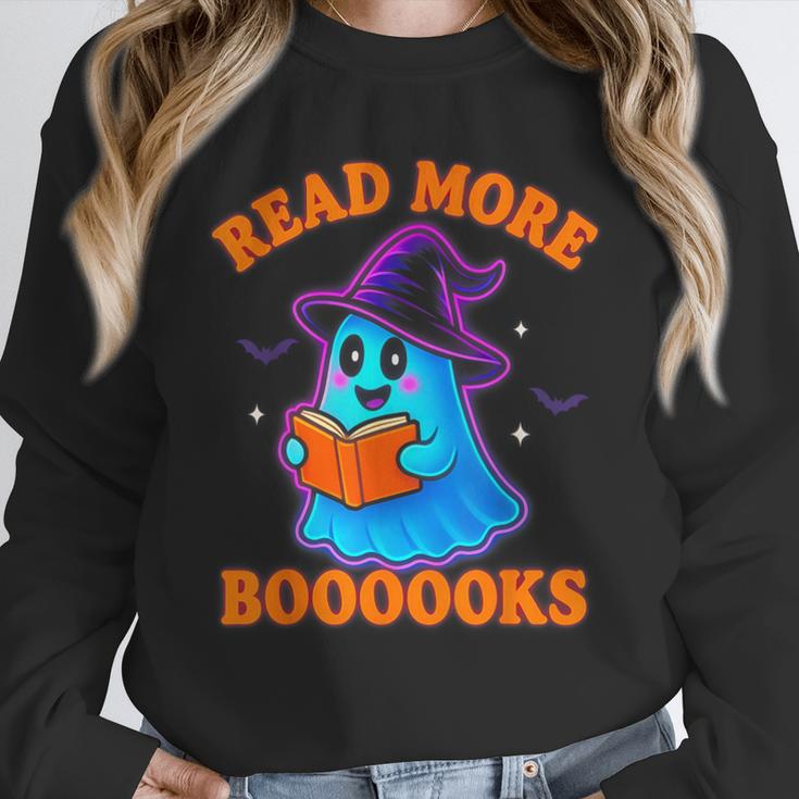 Read More Books Halloween Book Cute Ghost Reading Teaching Unisex Sweatshirt