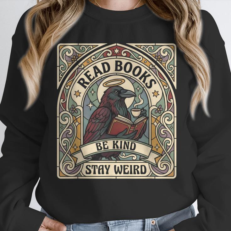 Read Books Be Kind Stay Weird Raven Tarot Reading Coffee Unisex Sweatshirt Read Books Be Kind Stay Weird Raven Tarot Reading Coffee Unisex Sweatshirt