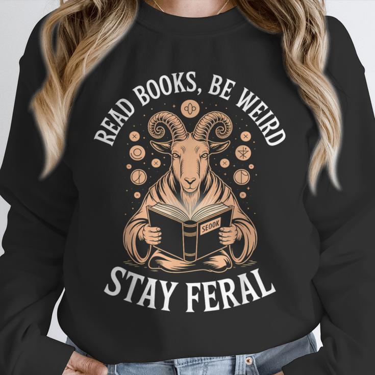 Read Books Be Weird Stay Feral Goat Unisex Sweatshirt Read Books Be Weird Stay Feral Goat Unisex Sweatshirt