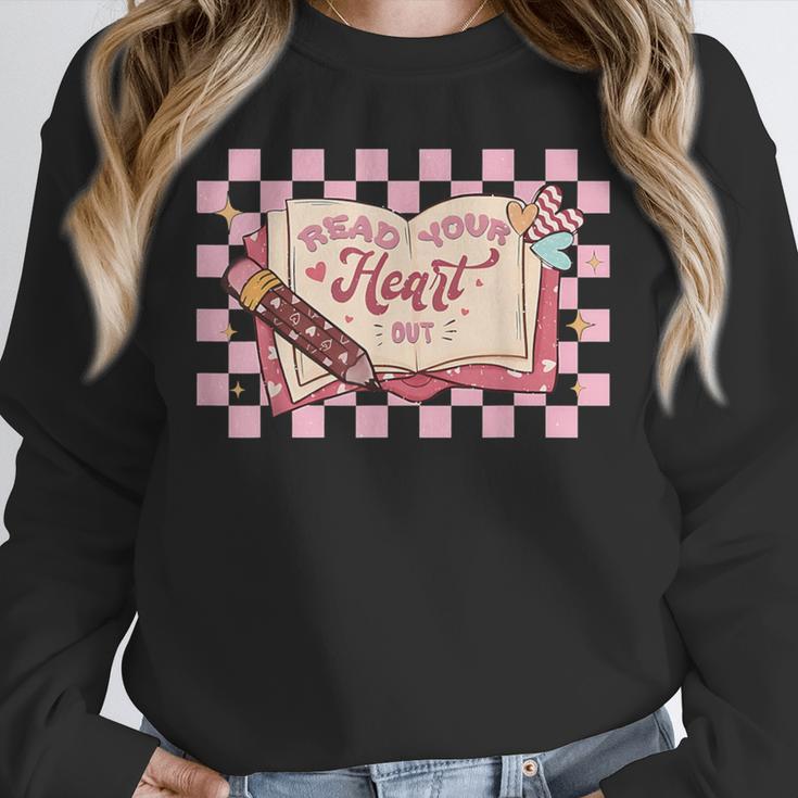 Read Your Heart Out Valentine Reading Book Teacher Student Unisex Sweatshirt Read Your Heart Out Valentine Reading Book Teacher Student Unisex Sweatshirt