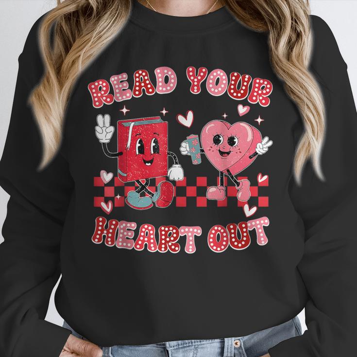Read Your Heart Out Valentine Teacher Book Lover Unisex Sweatshirt