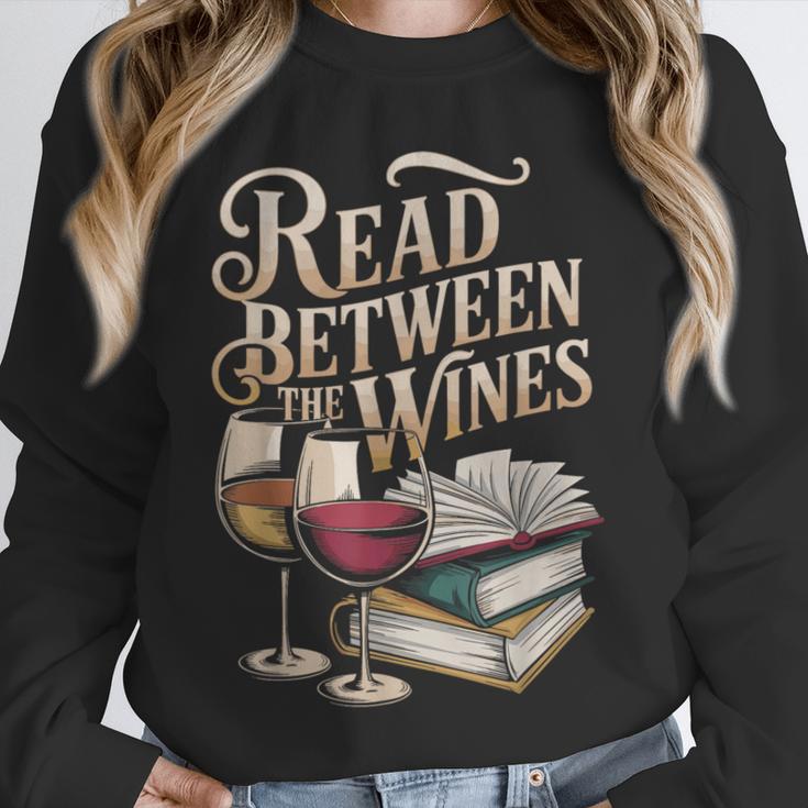 Read Between The Wines Vintage Book Lovers Wine Reading Unisex Sweatshirt Read Between The Wines Vintage Book Lovers Wine Reading Unisex Sweatshirt