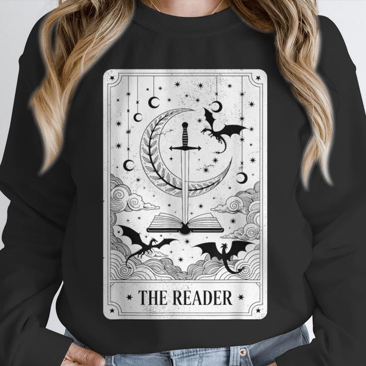 The Reader Tarot Card Bookworm Books Lover Dragon Librarians Unisex Sweatshirt