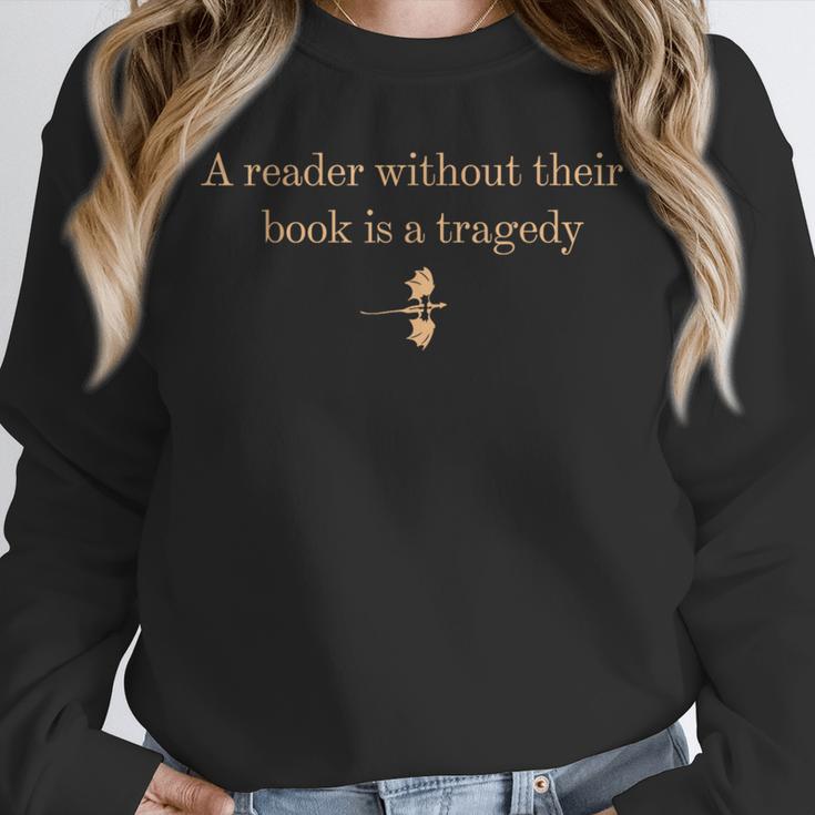 A Reader Without Their Book Is Tragedy Book Reading Dragon Unisex Sweatshirt