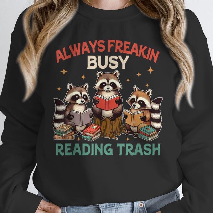 Reading Book Lover Racoon Always Freakin Busy Reading Trash Unisex Sweatshirt Reading Book Lover Racoon Always Freakin Busy Reading Trash Unisex Sweatshirt