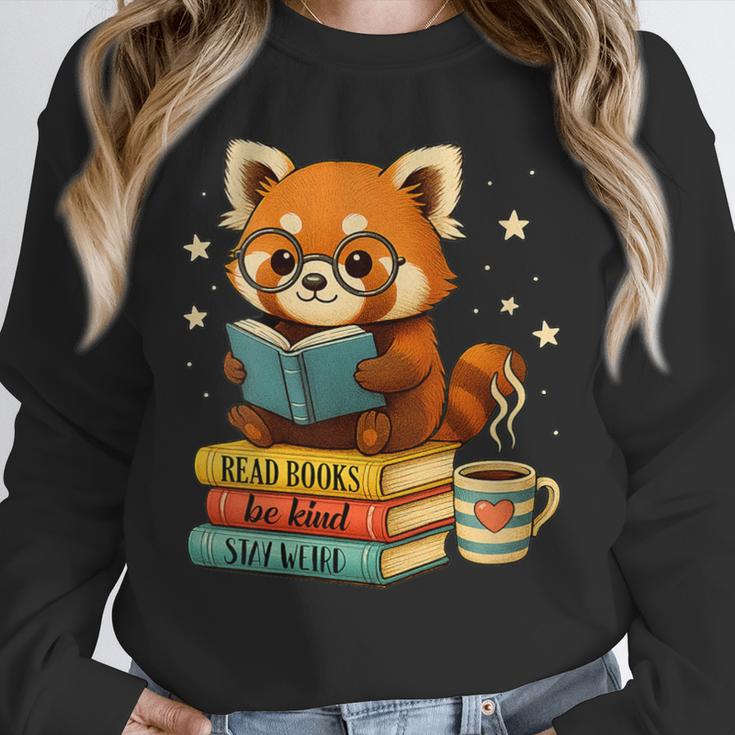 Reading Book Lover Red Panda Read Books Be Kind Stays Weird Unisex Sweatshirt Reading Book Lover Red Panda Read Books Be Kind Stays Weird Unisex Sweatshirt