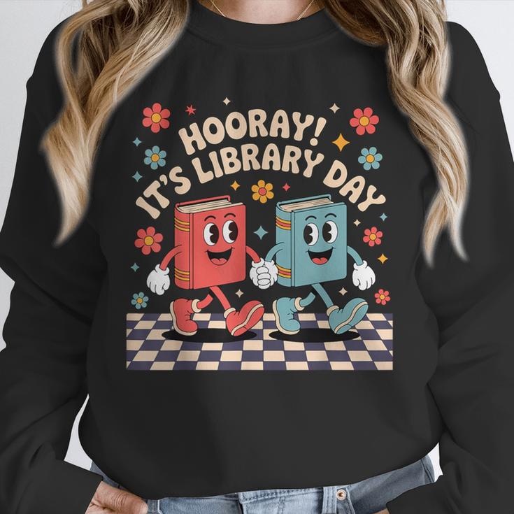 Reading Book Lover School Librarian Hooray It's Library Day Unisex Sweatshirt