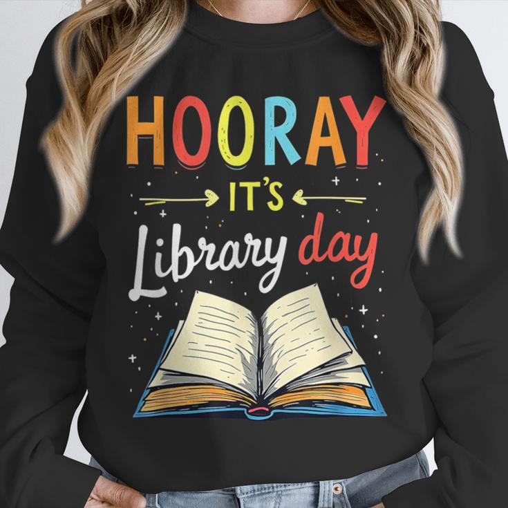 Reading Books Bibliophile Hooray It's Library Day Unisex Sweatshirt