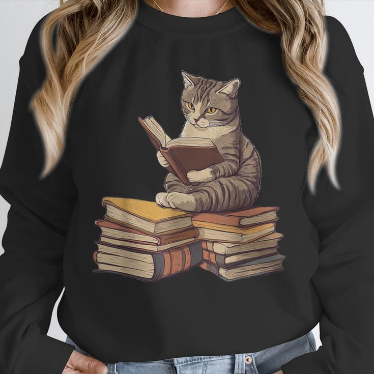 Reading Cat Book Lover Unisex Sweatshirt
