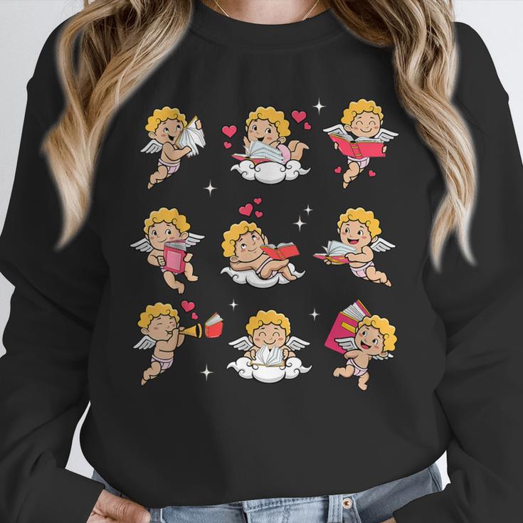 Reading Cupids Books Valentine's Day Teachers Book Lovers Unisex Sweatshirt