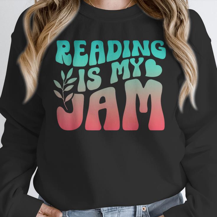 Reading Is My Jam Book Lover Bookworm Teacher Library Reader Unisex Sweatshirt