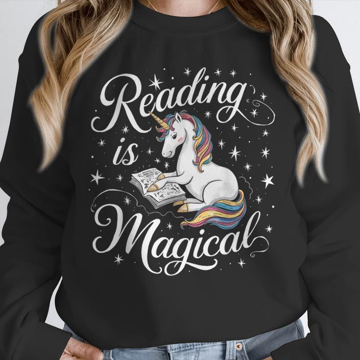 Reading Is Magical Unicorn Book Lover Fantasy Kids Unisex Sweatshirt Reading Is Magical Unicorn Book Lover Fantasy Kids Unisex Sweatshirt