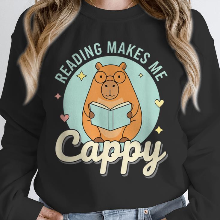 Reading Makes Me Cappy Bookworm Capybara Book Reading Unisex Sweatshirt Reading Makes Me Cappy Bookworm Capybara Book Reading Unisex Sweatshirt