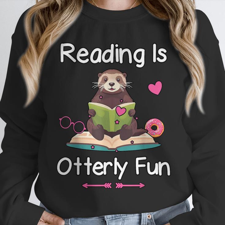 Reading Is Otterly Fun Sea Otter Book Loving Librarian Unisex Sweatshirt