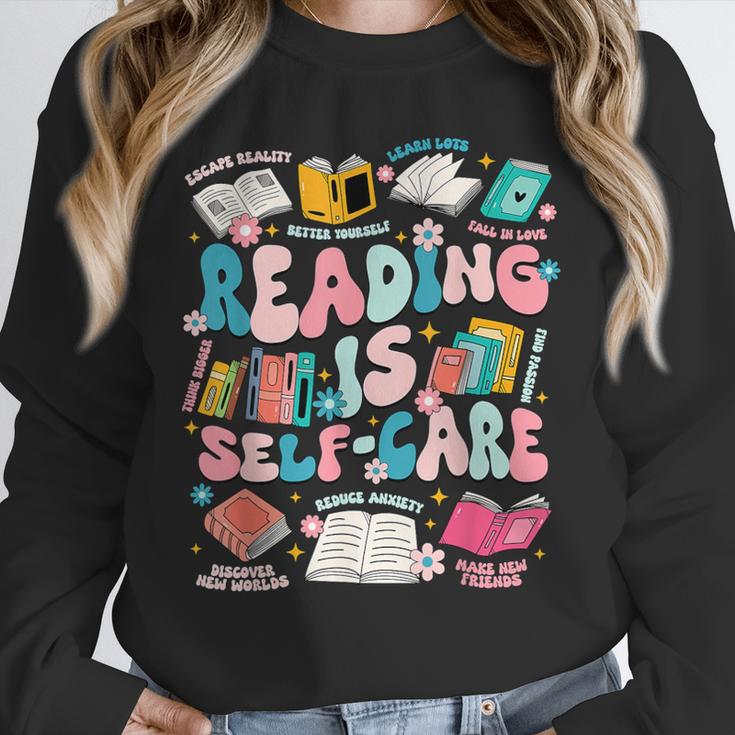 Reading Is Self-Care Book Lover Teacher Student Men Women Unisex Sweatshirt