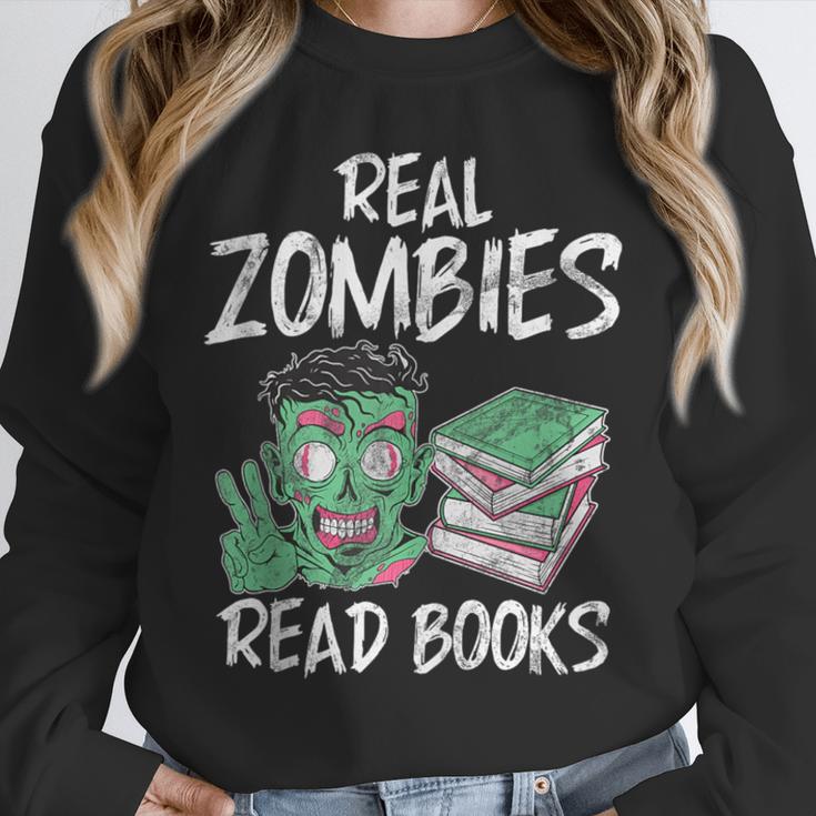 Real Zombies Read Books Zombie Unisex Sweatshirt Real Zombies Read Books Zombie Unisex Sweatshirt