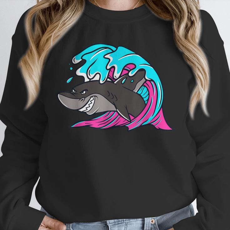 Retro 80s Shark Whale Diving Nostalgia Shark Party Unisex Sweatshirt Retro 80s Shark Whale Diving Nostalgia Shark Party Unisex Sweatshirt