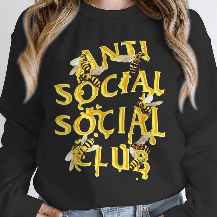 Retro Anti Social Club Bees Introvert Women Men Unisex Sweatshirt