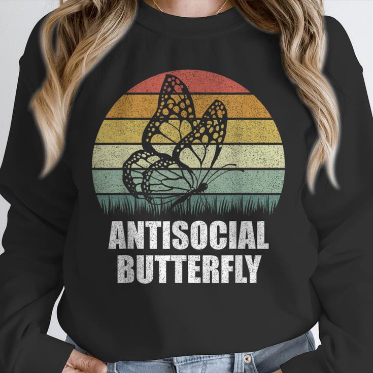 Retro Antisocial Butterfly Shirt For Introverts Unisex Sweatshirt