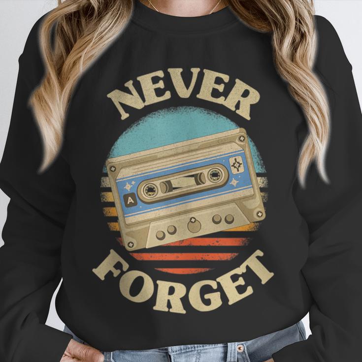 Retro Cassette Never Forget Nostalgia Vintage Unisex Sweatshirt