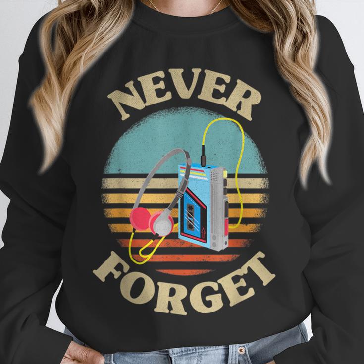 Retro Cassette Player Never Forget Nostalgia Vintage Unisex Sweatshirt