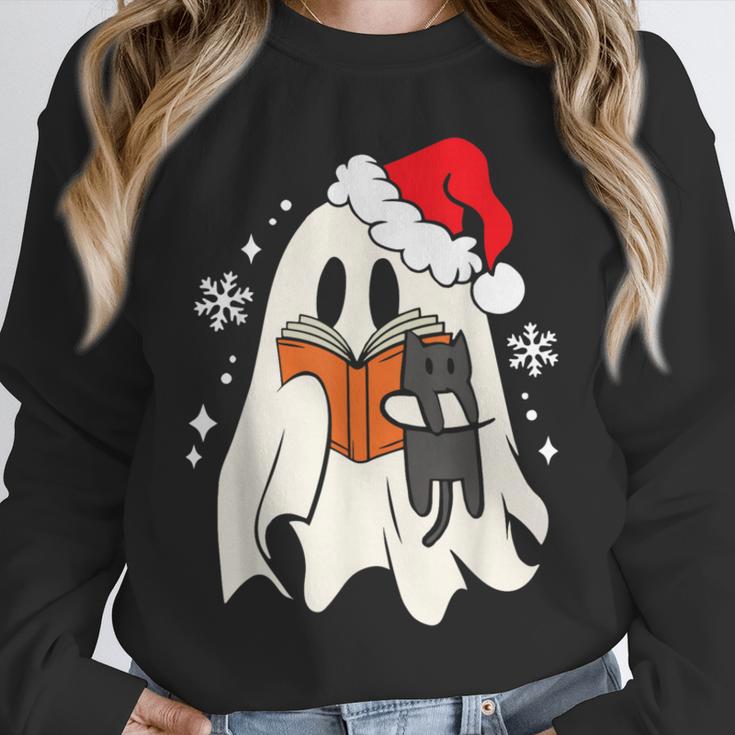 Retro Ghost Reading Book With Cat Bookish Club Christmas Men Women Kids Unisex Sweatshirt Retro Ghost Reading Book With Cat Bookish Club Christmas Men Women Kids Unisex Sweatshirt