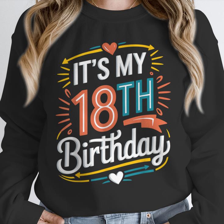 Retro It's My 18th Birthday Boho Nostalgia Women Kids Unisex Sweatshirt Retro It's My 18th Birthday Boho Nostalgia Women Kids Unisex Sweatshirt