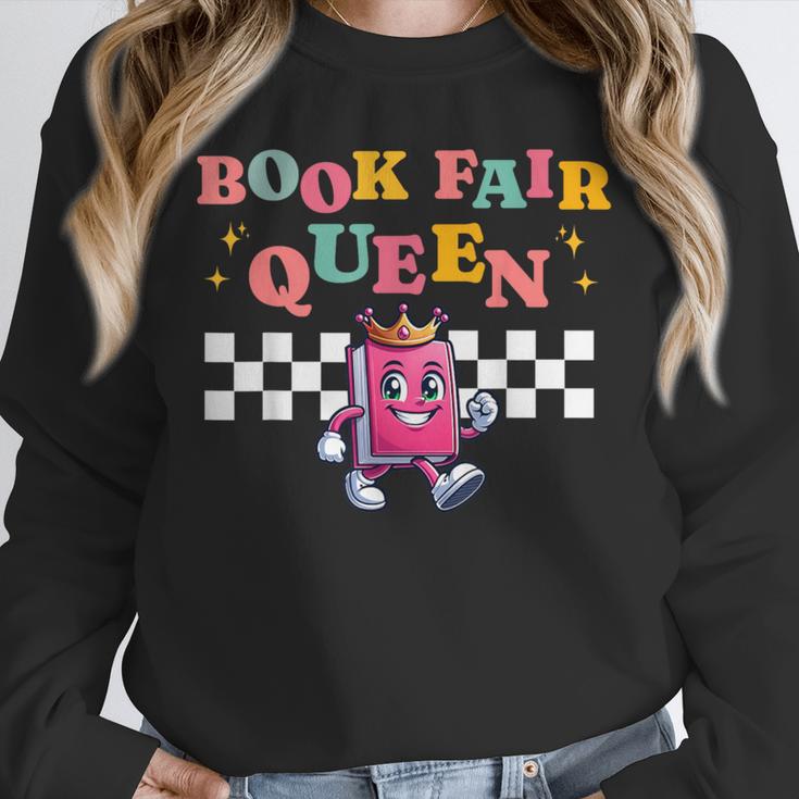 Retro Library Book Fair Queen School Reading Girls Women's Unisex Sweatshirt