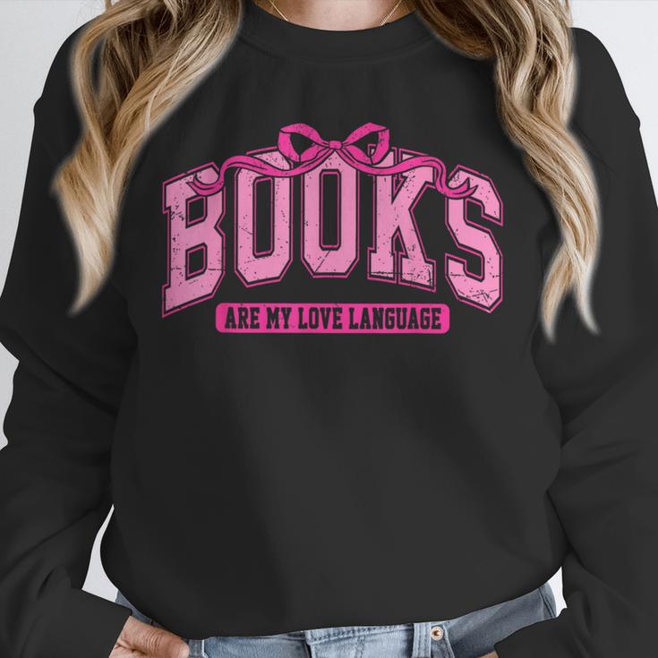 Retro Pink Coquette Bow Valentine Book Lover Varsity Unisex Sweatshirt Retro Pink Coquette Bow Valentine Book Lover Varsity Unisex Sweatshirt