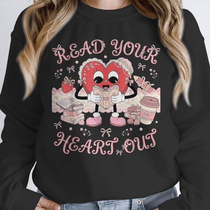 Retro Read Your Heart Out Valentine’s Day Teacher Book Lover Unisex Sweatshirt