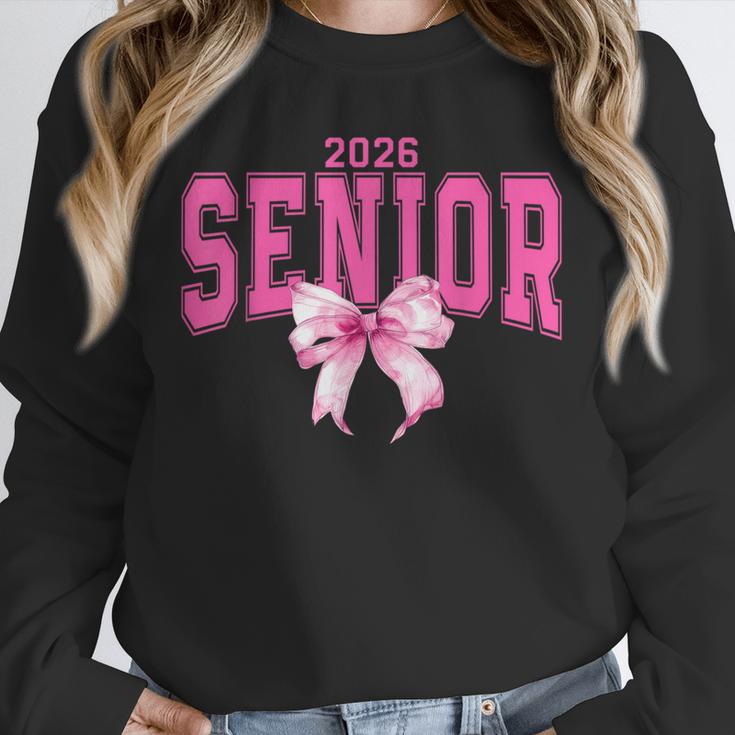 Retro Senior 2026 Class Of 2026 Coquette Pink Bow Graduation Unisex Sweatshirt