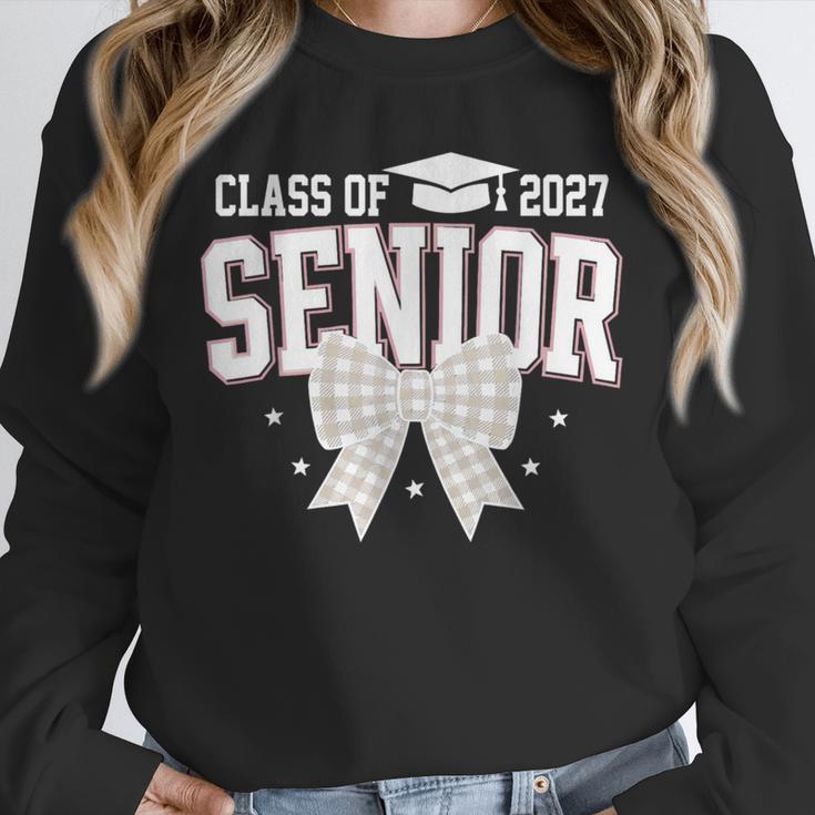 Retro Senior 2027 Girl Coquette Bow Class Of 2027 Graduation Unisex Sweatshirt
