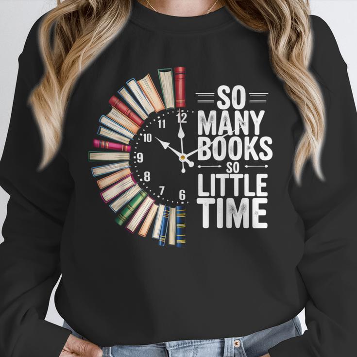 Retro So Many Books Little Time Book Clock Reading Unisex Sweatshirt