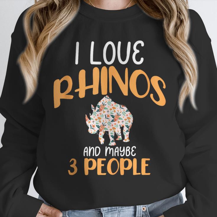 I Like Rhinos And Maybe 3 People Introvert Animal Unisex Sweatshirt
