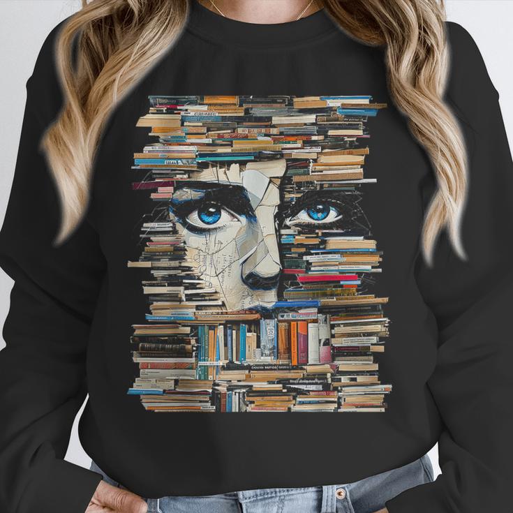 RtY Book Man Graphic Eyes Colorful Art Small Unisex Sweatshirt