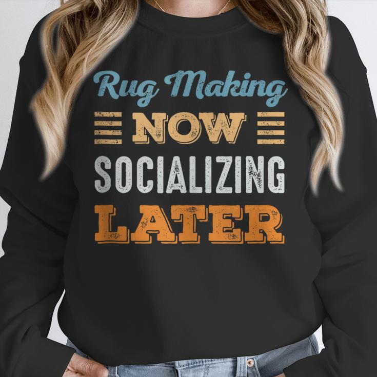 Rug Makin Now Minimal Socializing Introvert Vintage Unisex Sweatshirt