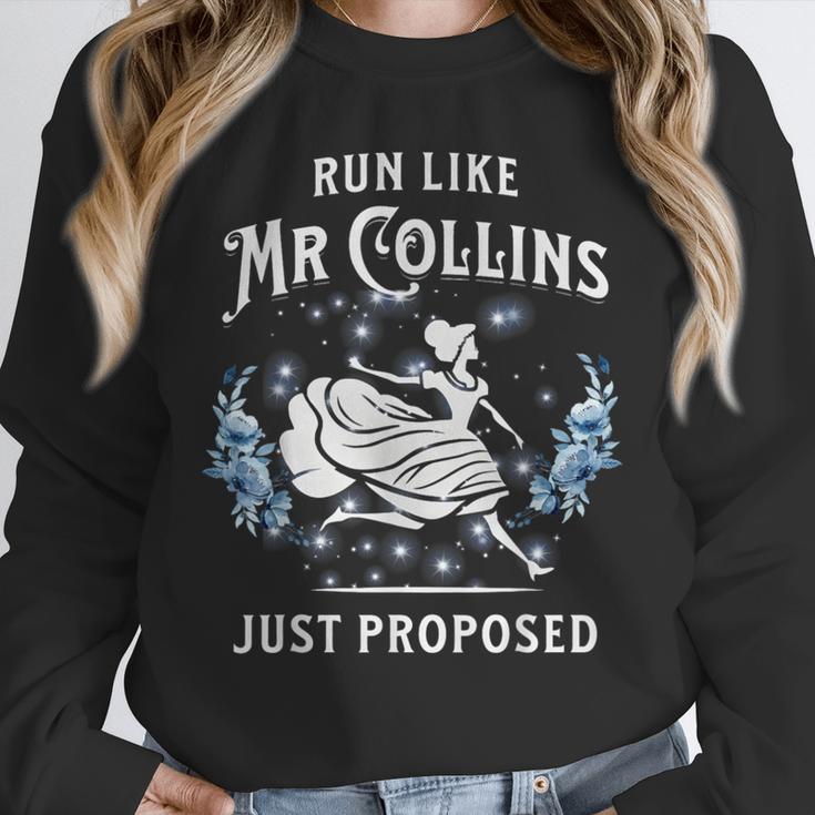 Run Like Mr Collins Just Proposed Books And Running Unisex Sweatshirt Run Like Mr Collins Just Proposed Books And Running Unisex Sweatshirt