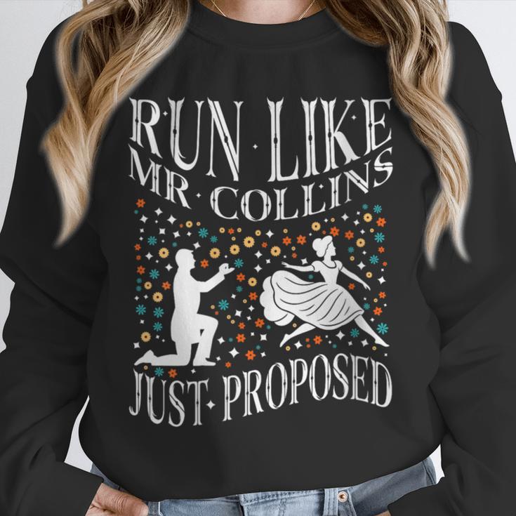 Run Like Mr Collins Just Proposed Vintage Book Quote Unisex Sweatshirt