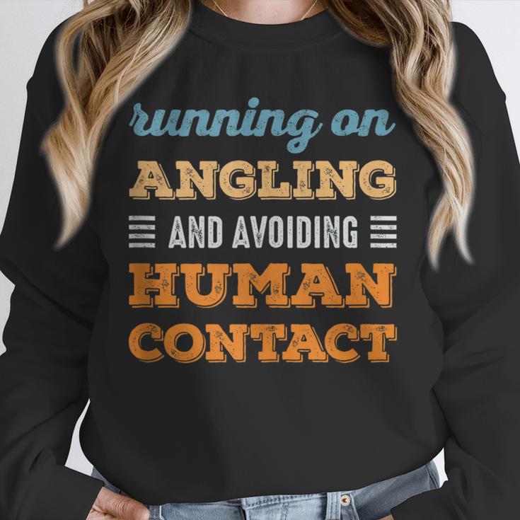 Running On Angling Social Introvert Humor Vintage Unisex Sweatshirt