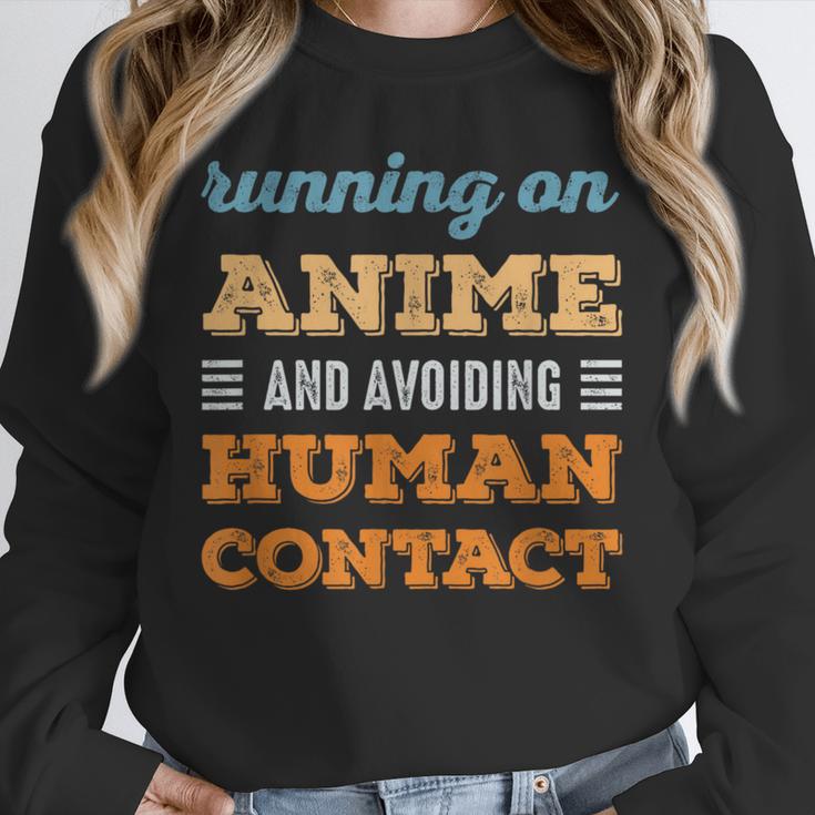 Running On Anime Social Introvert Humor Vintage Unisex Sweatshirt Running On Anime Social Introvert Humor Vintage Unisex Sweatshirt