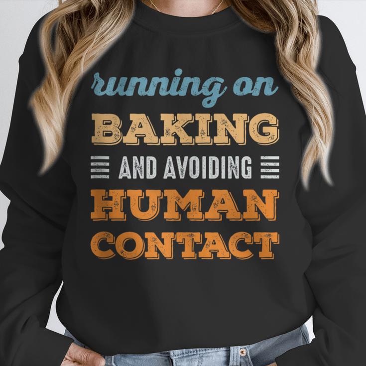 Running On Baking Social Introvert Humor Vintage Unisex Sweatshirt Running On Baking Social Introvert Humor Vintage Unisex Sweatshirt
