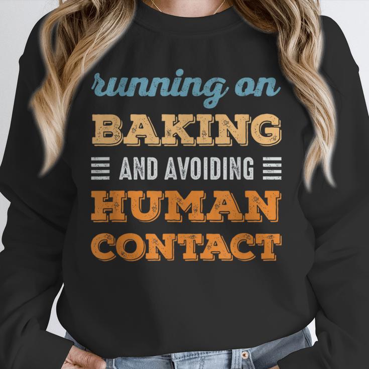 Running On Baking Social Introvert Humor Vintage Unisex Sweatshirt