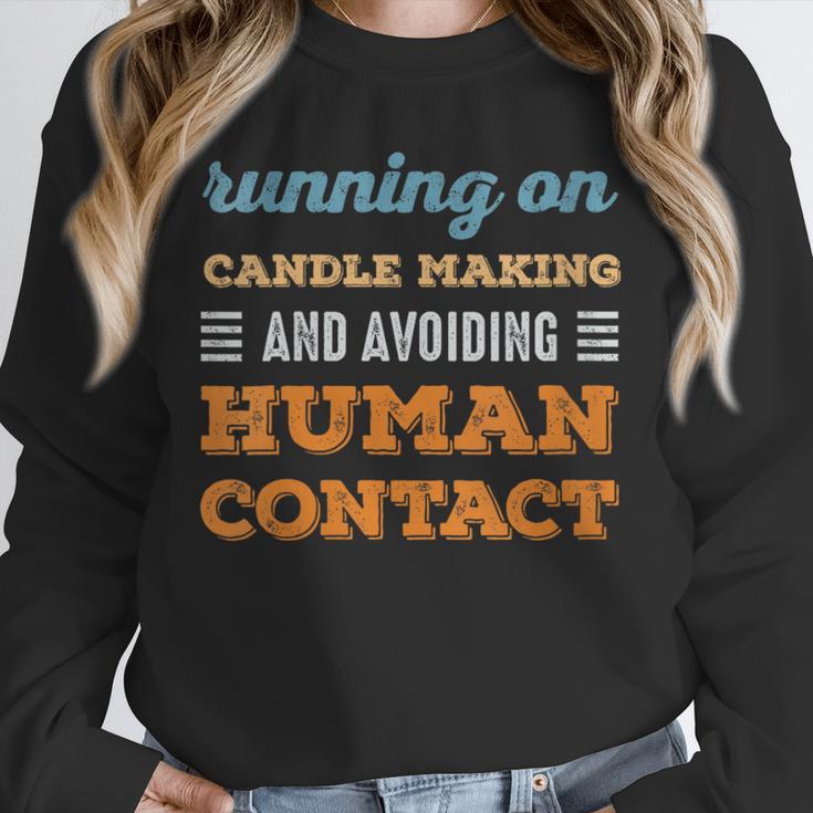 Running On Candle Making Social Introvert Humor Vintage Unisex Sweatshirt