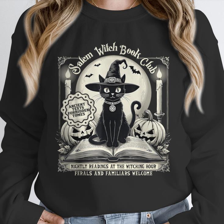 Salem Witch Book Club Vintage Halloween Cat Book Lover Unisex Sweatshirt