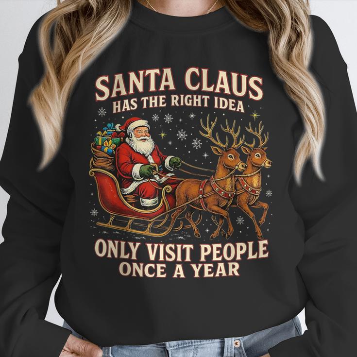 Santa Has The Right Idea Introvert Christmas Unisex Sweatshirt Santa Has The Right Idea Introvert Christmas Unisex Sweatshirt