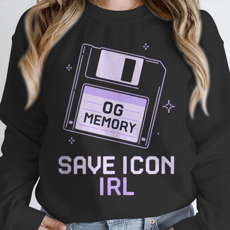 Save Icon IRL Retro Tech Humor Floppy Disk 90s Nostalgia Unisex Sweatshirt