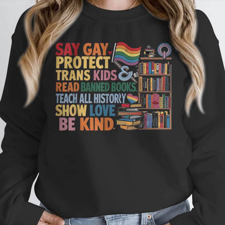Say Gay Protect Trans Kids Read Banned Books LGBTQ Gay Pride Unisex Sweatshirt