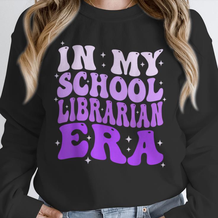 In My School Librarian Era Groovy Back To School Book Lover Unisex Sweatshirt
