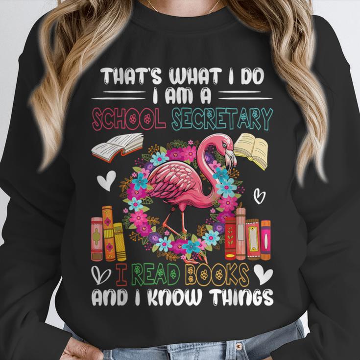 School Secretary Read Books And Know Things Flowers Flamingo Unisex Sweatshirt School Secretary Read Books And Know Things Flowers Flamingo Unisex Sweatshirt